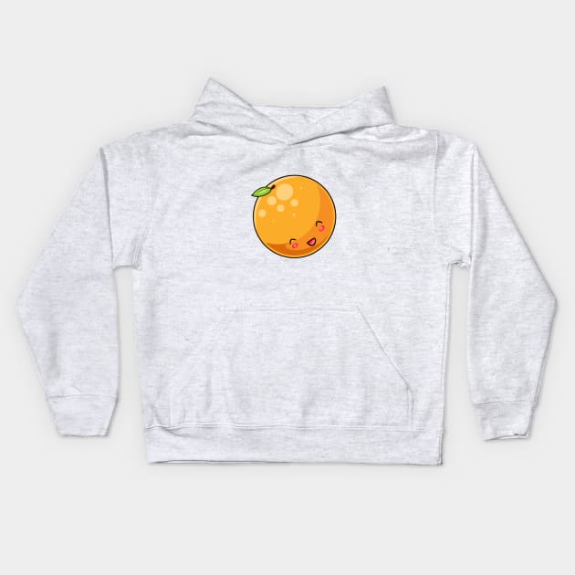 Kawaii orange fruit Kids Hoodie by Japanese Designs